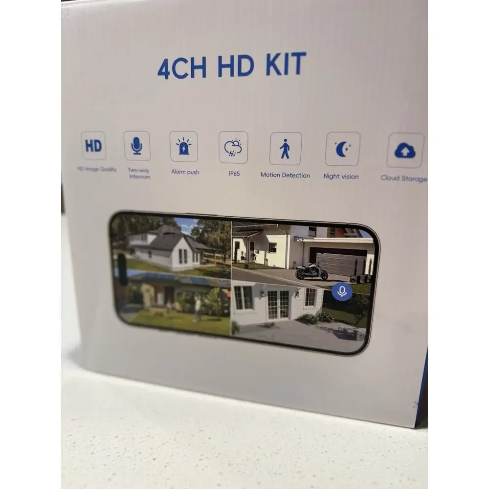 Kittyhok 2K PTZ Wireless Security Camera System 4 Cam 10” Monitor WiFi
